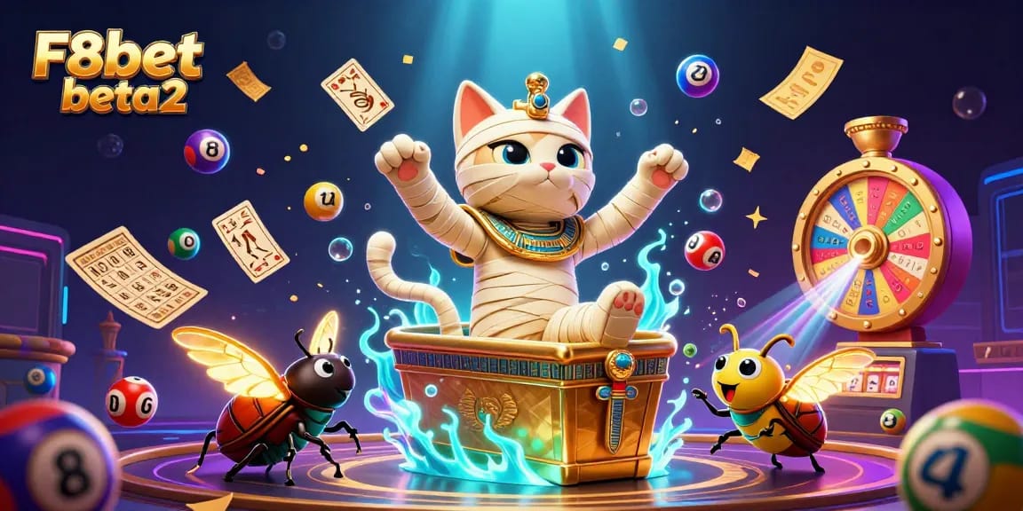Engage with thrilling games of chance on F8bet beta2 with vibrant casino elements in a dynamic 3D scene.