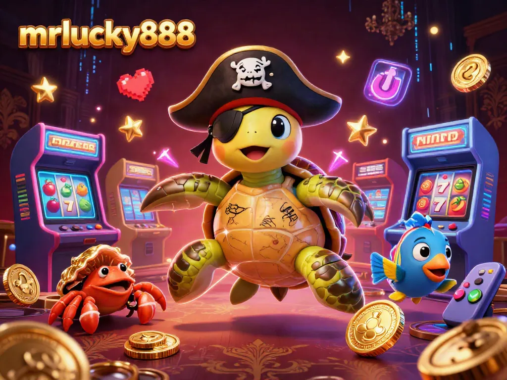 Experience thrilling wins with mrlucky888 illustrated in a vibrant underwater casino scene.