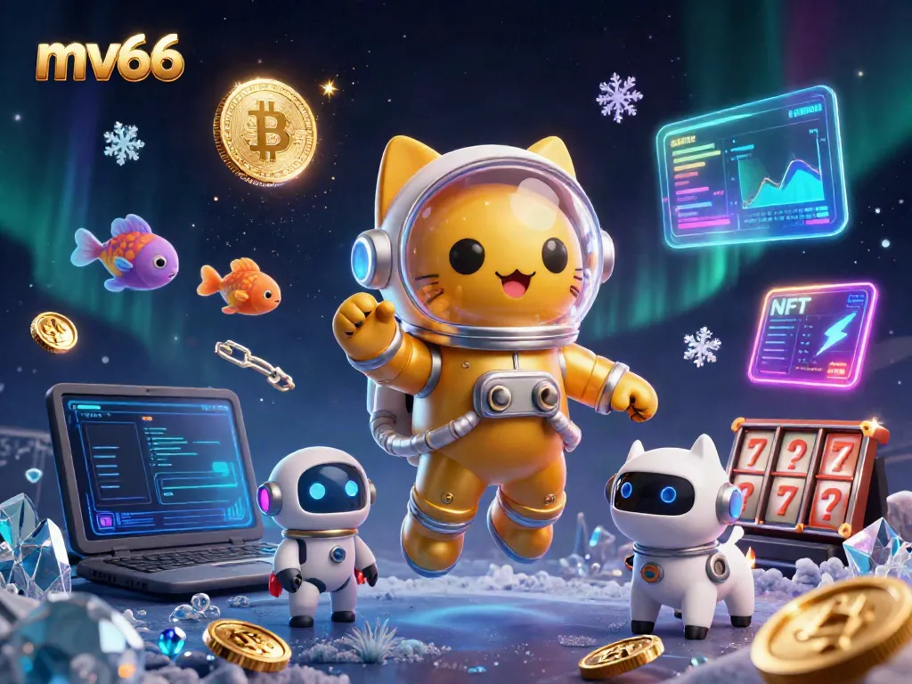 Experience thrilling slots with mv66's vibrant 3D space casino scene featuring cosmic characters.