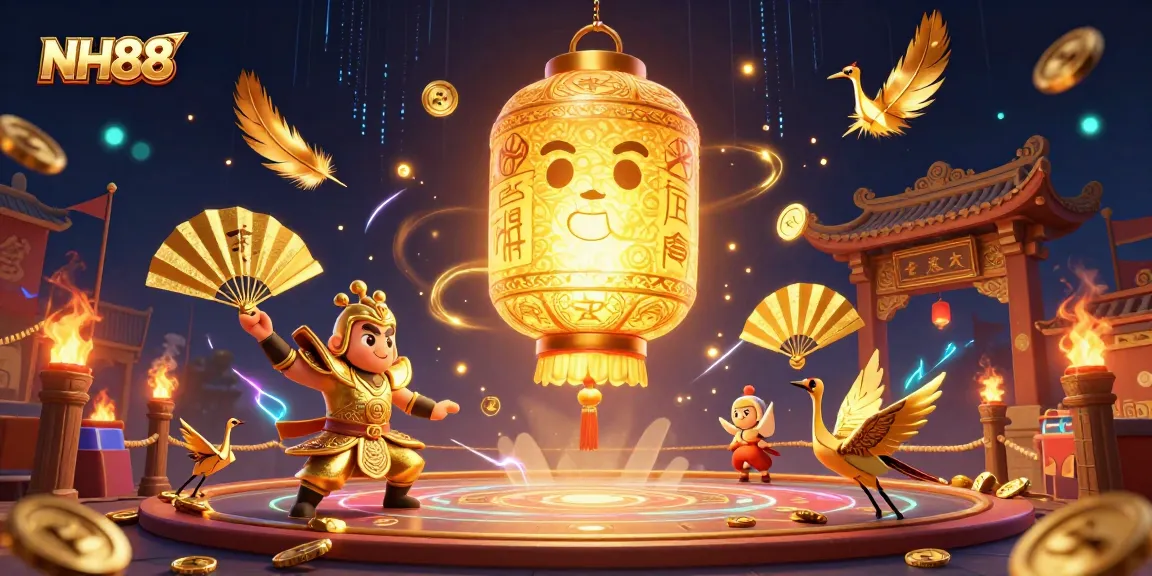 Engage in thrilling games at NH88, where a golden lantern spirit glows above a vibrant casino