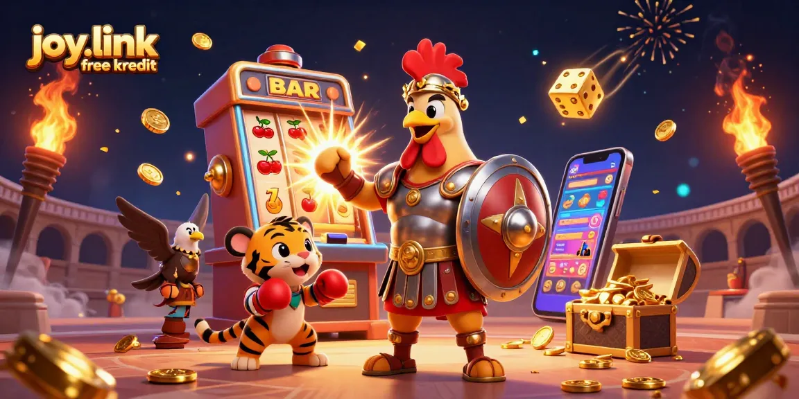 Join the joy.link free kredit action with excited characters in a lively casino scene!