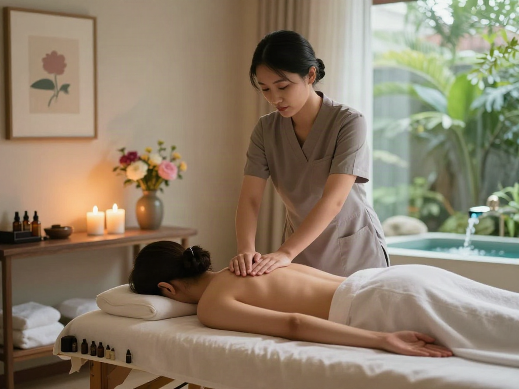 Experience rejuvenating 도봉구출장안마 in a tranquil spa setting with calming ambiance and essential oils.