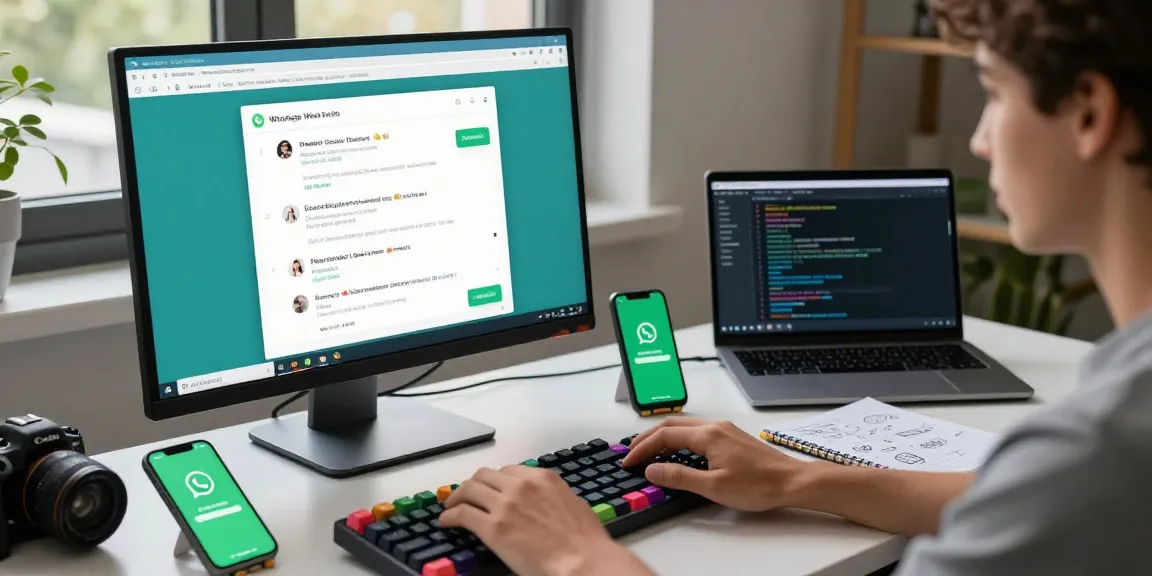 Interactive WhatsApp網頁版 workspace showcasing an engaging tech environment with chat interactions.