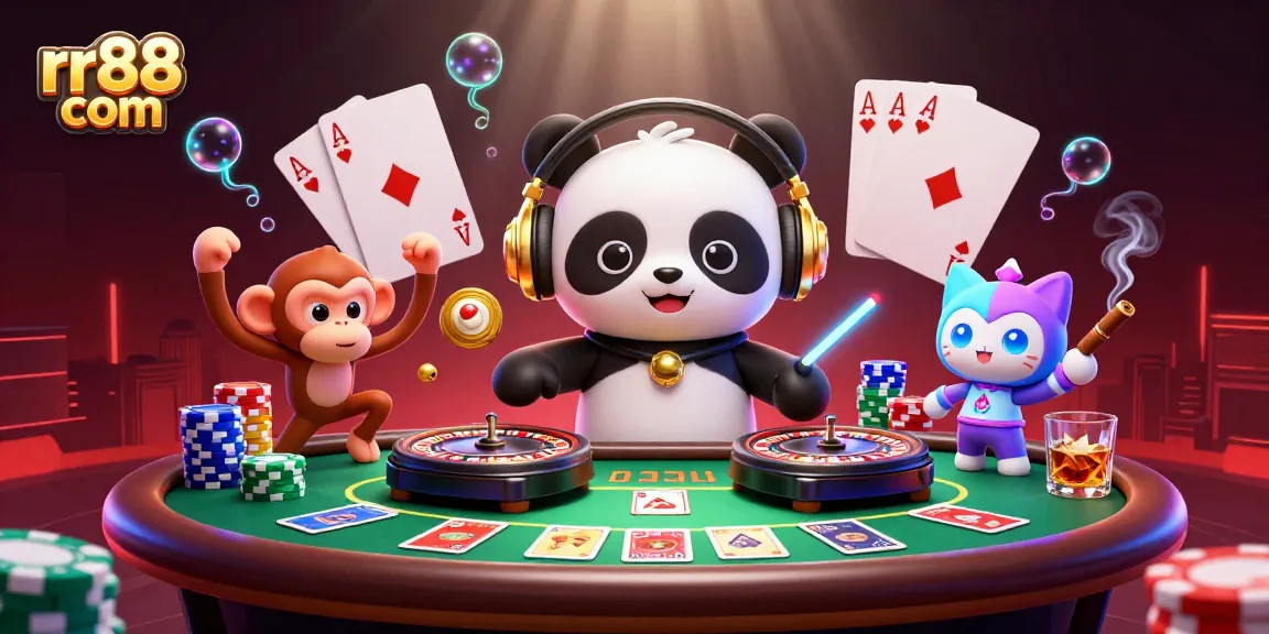 Experience thrilling action at rr88 com with DJ panda, poker elements, and vibrant atmosphere.