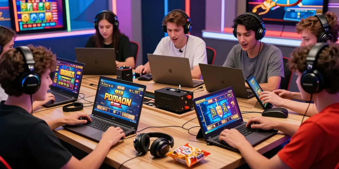 Players engaged in thrilling slot gacor games in a colorful online gaming environment.