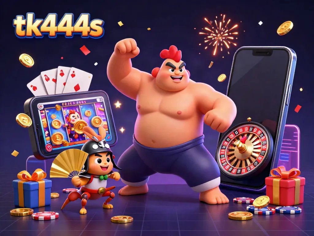 Experience thrilling wins at tk444s with our vibrant casino scene featuring bold characters and exciting game elements.