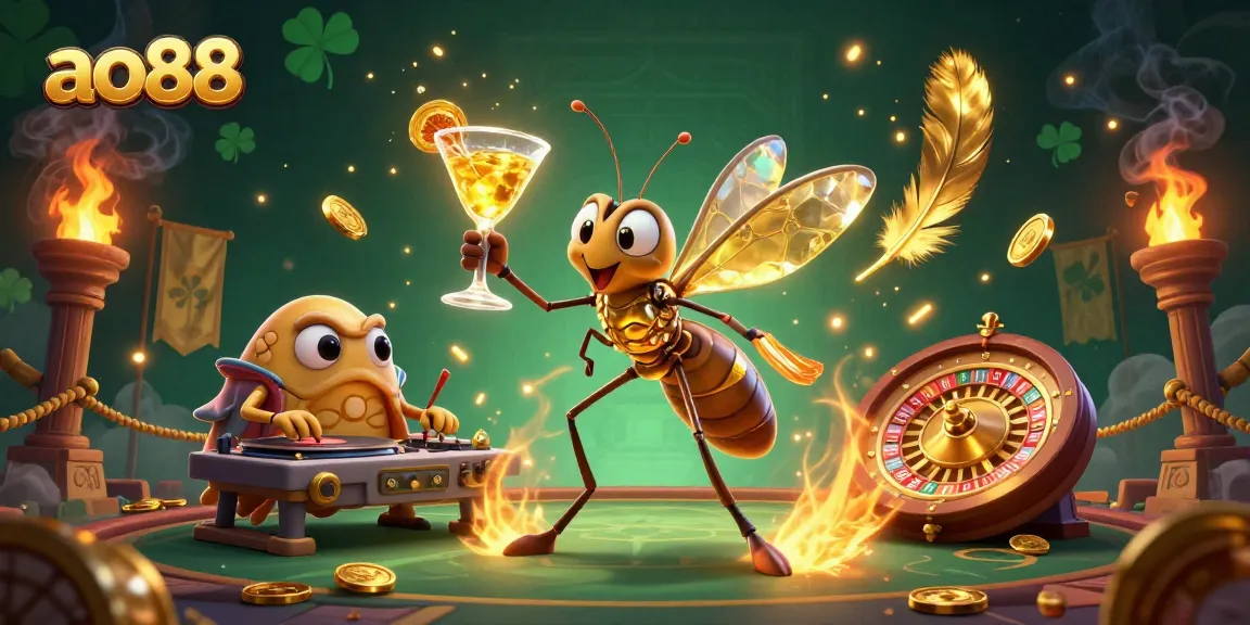 Spin to win at ao88 with our lively casino-themed illustration showcasing unique characters and vibrant elements.