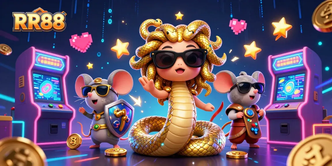 Experience the excitement of RR88 with a lively 3D illustration showcasing a fun digital casino scene.